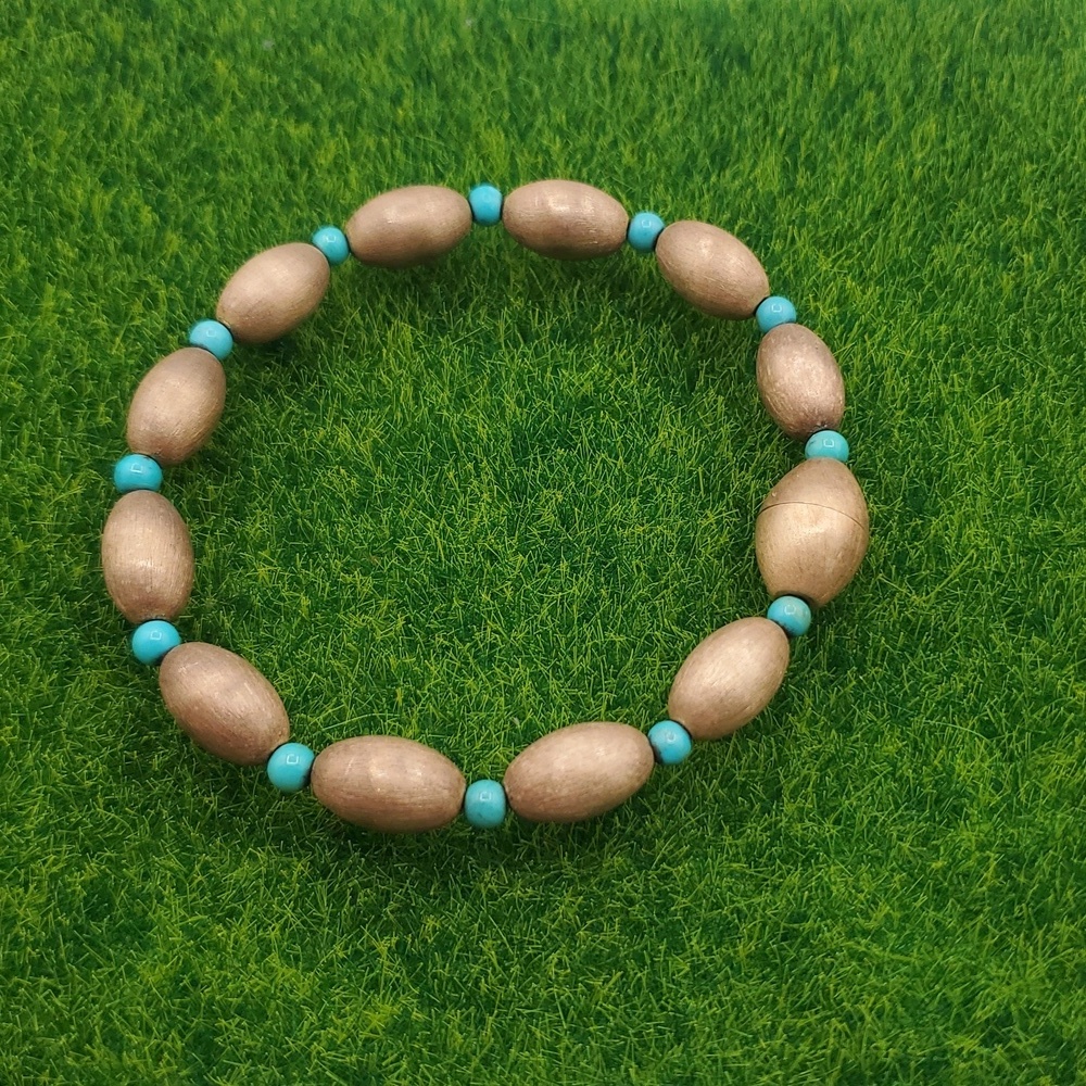 Vintage Vermeil Turquoise Bracelet 925 Italy Sterling Silver Magnetic B3012